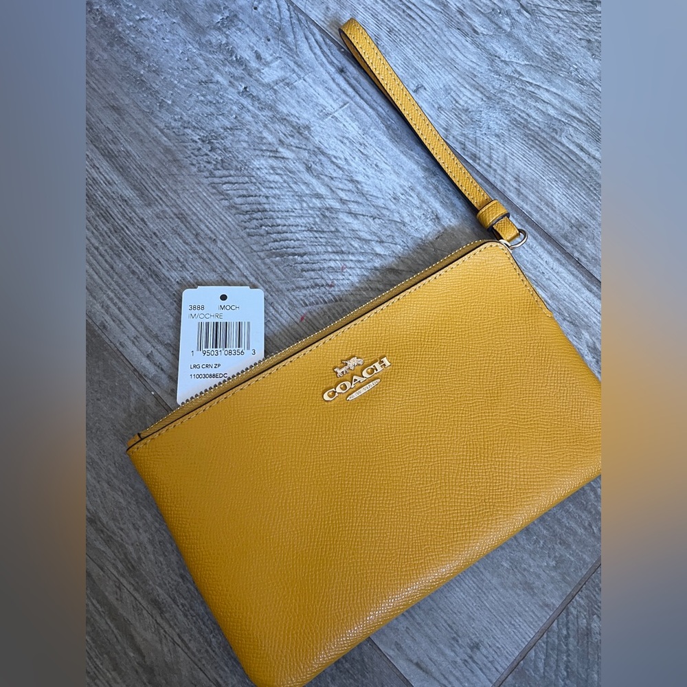 Mustard yellow coach wallet new with tags!